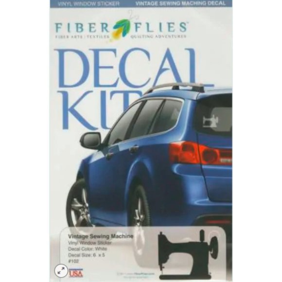 FiberFlies - Sewing Machine Vinyl Window Decal - Picture 1 of 2